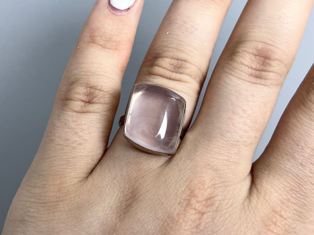 Кольцо с розовым кварцем, 17,25 размер KL-0775, фото 4