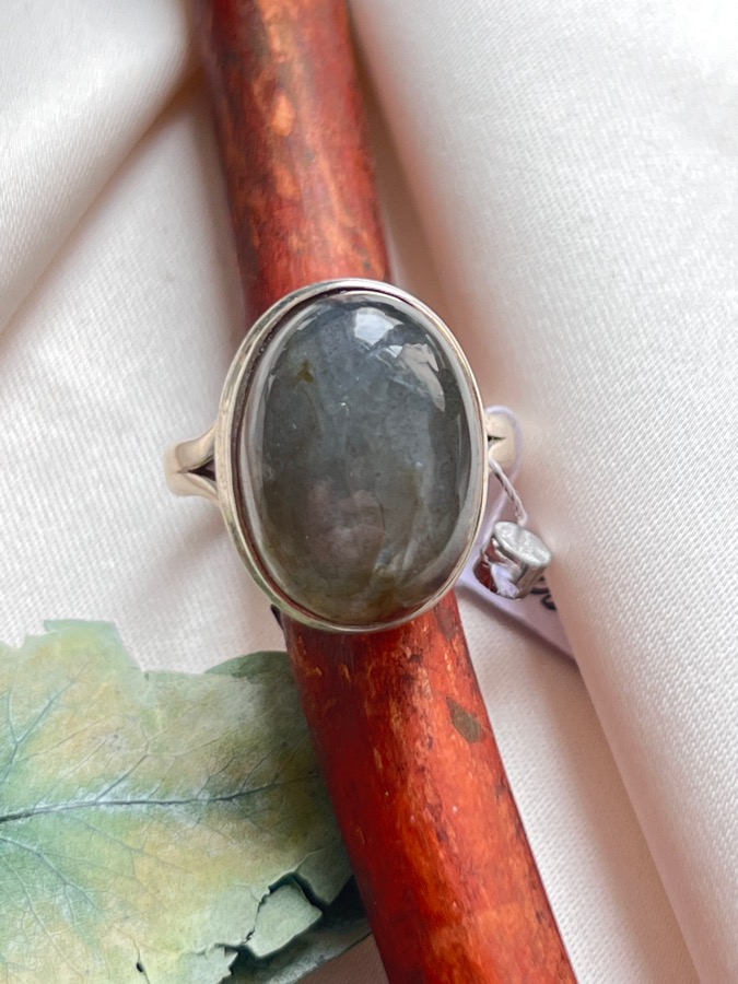 Кольцо из серебра с лабрадором, 18,5 размер U-1572, фото 1