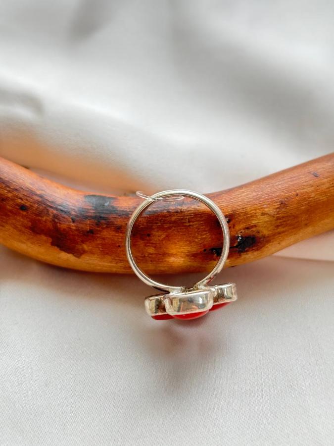 купить Кольцо из серебра с кораллом  , фото 4