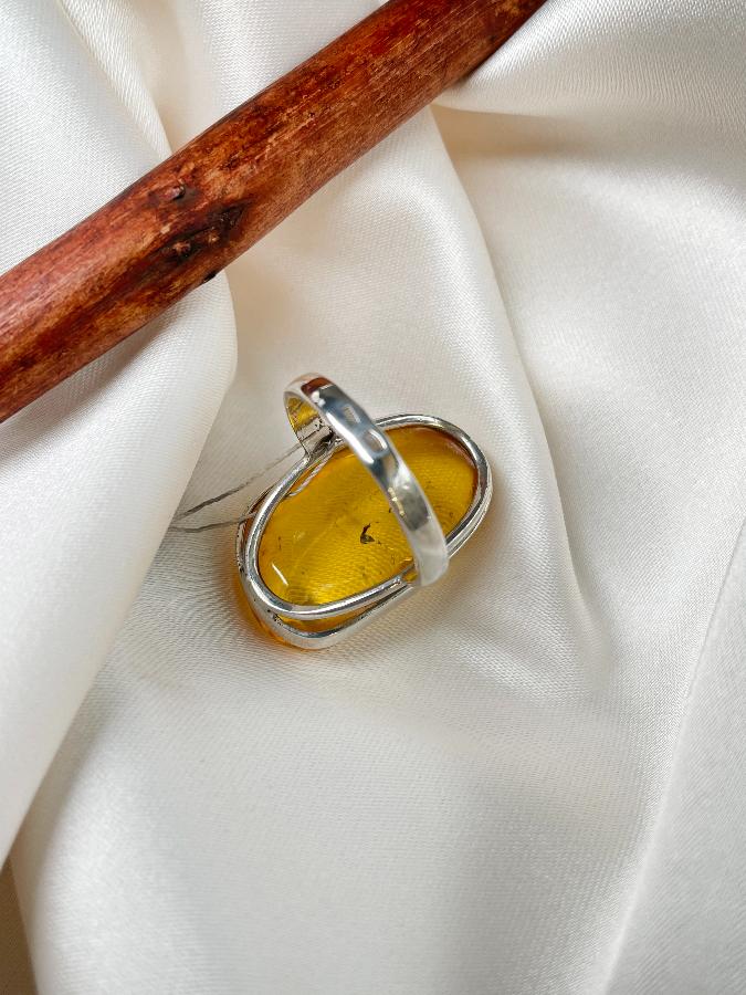 купить Кольцо из серебра с янтарем,18,5 размер , фото 5