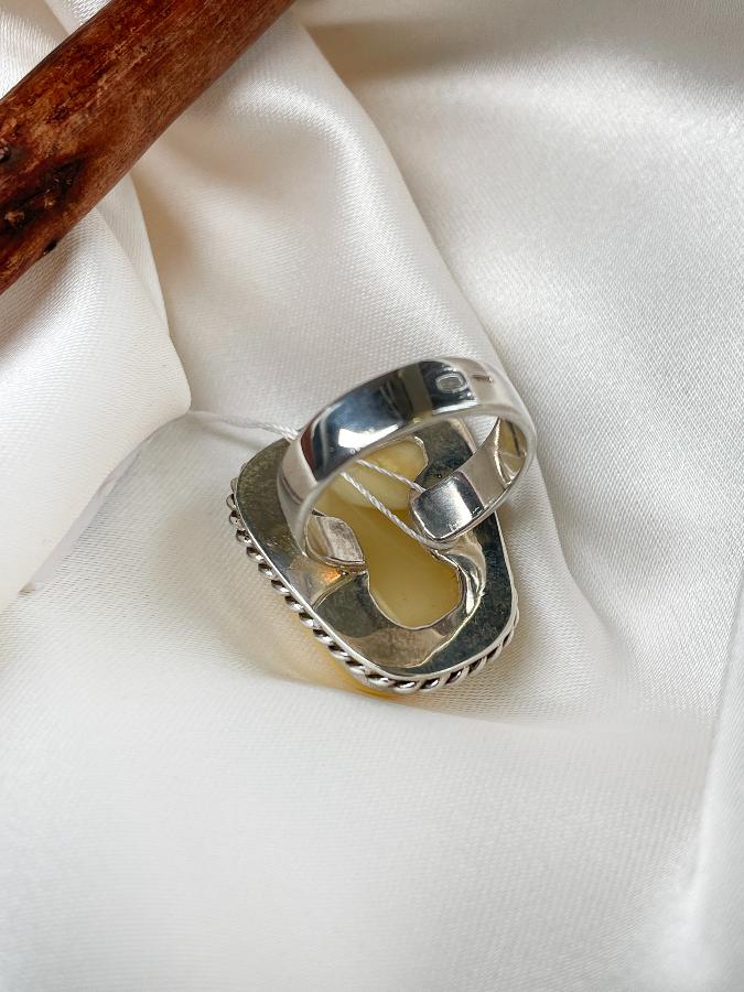 купить Кольцо из серебра с янтарем,17 размер , фото 5