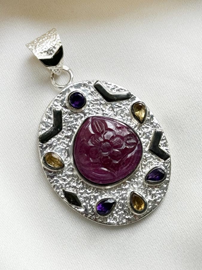 купить Кулон из серебра с самоцветами , фото 1