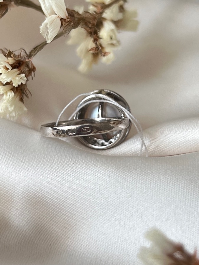 Кольцо из серебра с жемчугом, 17 размер 51222S1, фото 4