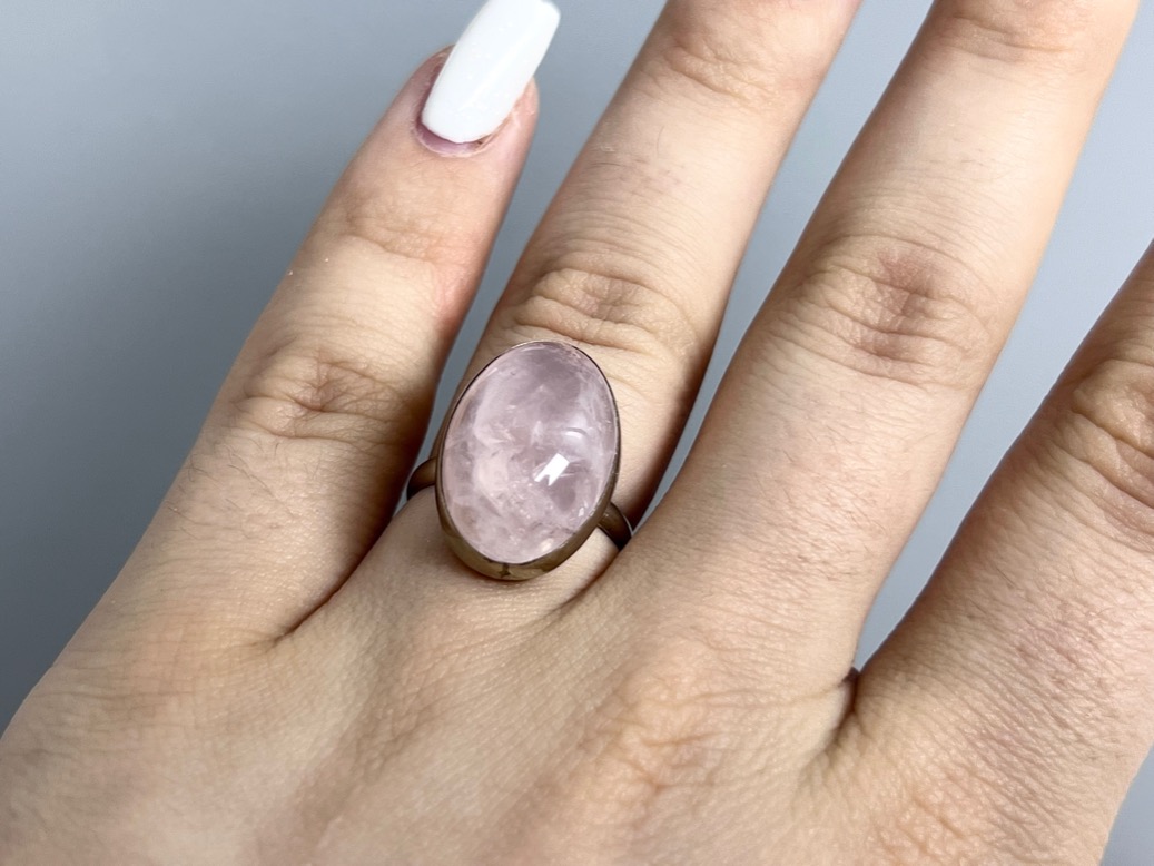 Кольцо с розовым кварцем, 16,75 размер KL-0772, фото 4