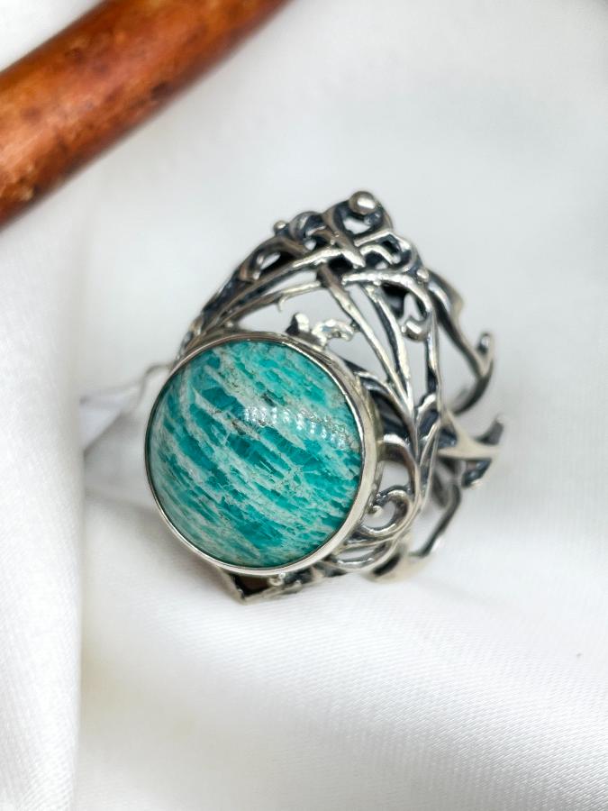 купить Кольцо из серебра с амазонитом,17,5 размер , фото 1