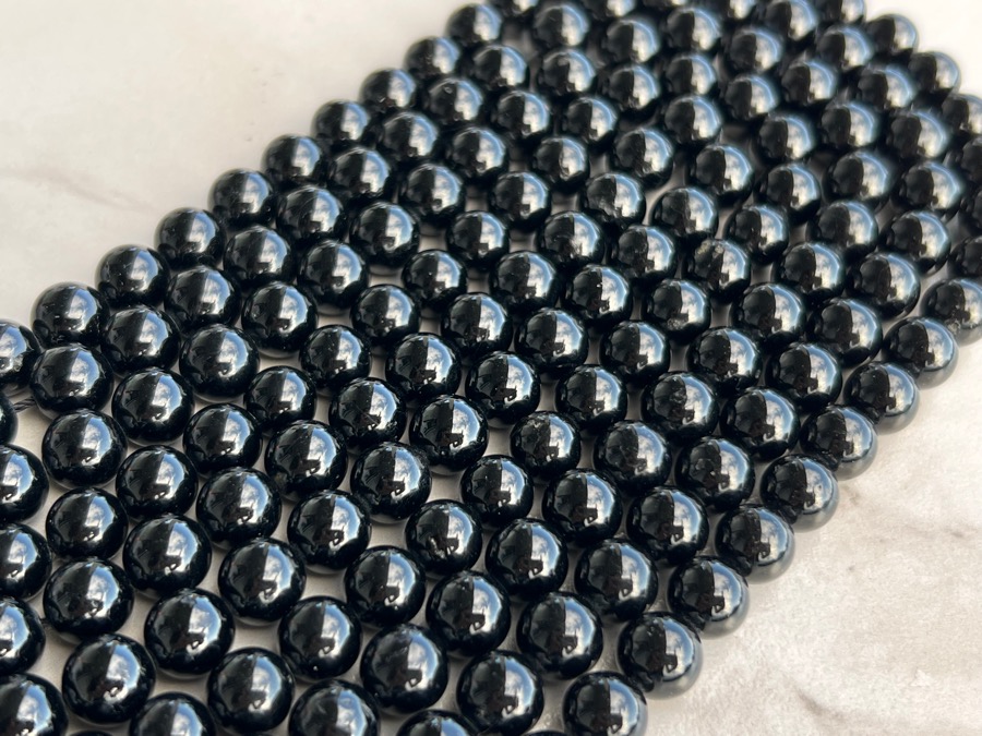 Бусины из шерла (чёрный турмалин), d - 0,8 см BS-0059, фото 3
