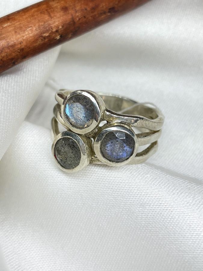 Кольцо из серебра с лабрадором,19,5 размер U-3392, фото 1