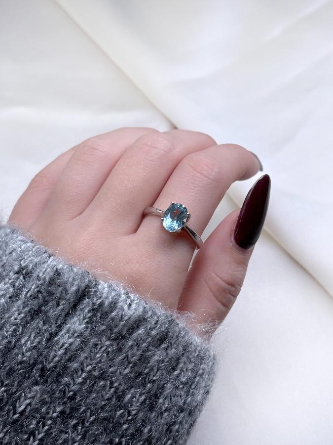 купить Кольцо из серебра с топазом,18 размер  , фото 5