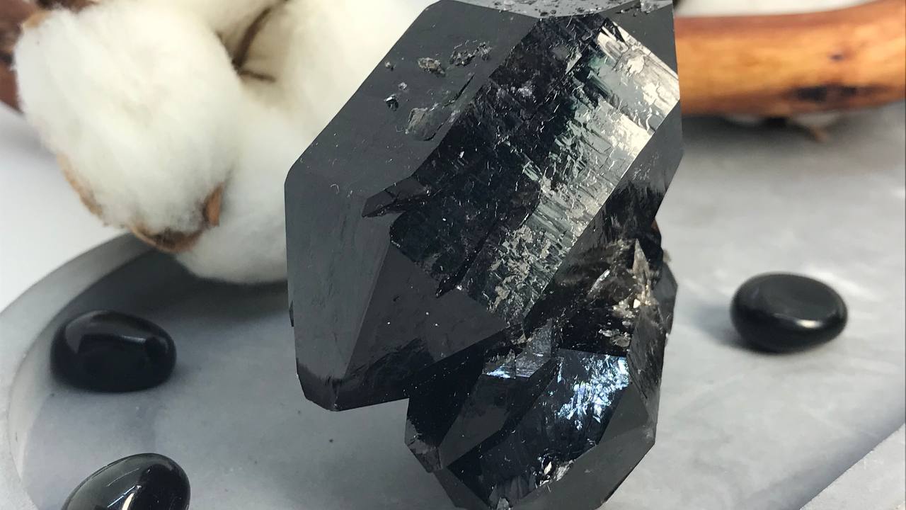 Морион, кристалл двухголовик 5,2х4,8х3,4 см KR-0016, фото 3