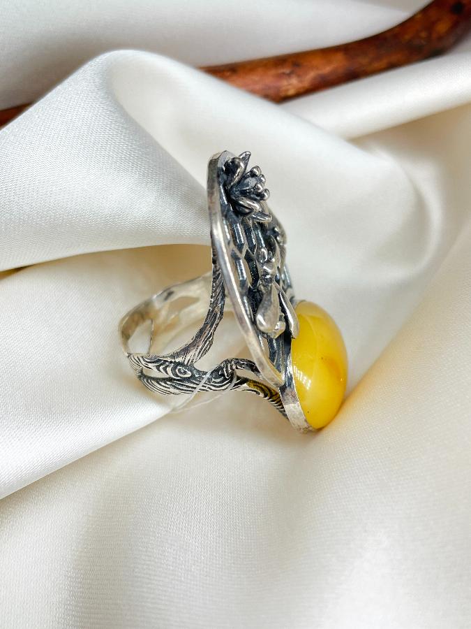 купить Кольцо из серебра с королевским янтарем,19,5 размер , фото 4