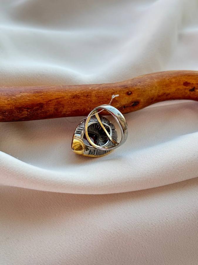 купить Кольцо из серебра с красным янтарем  , фото 3