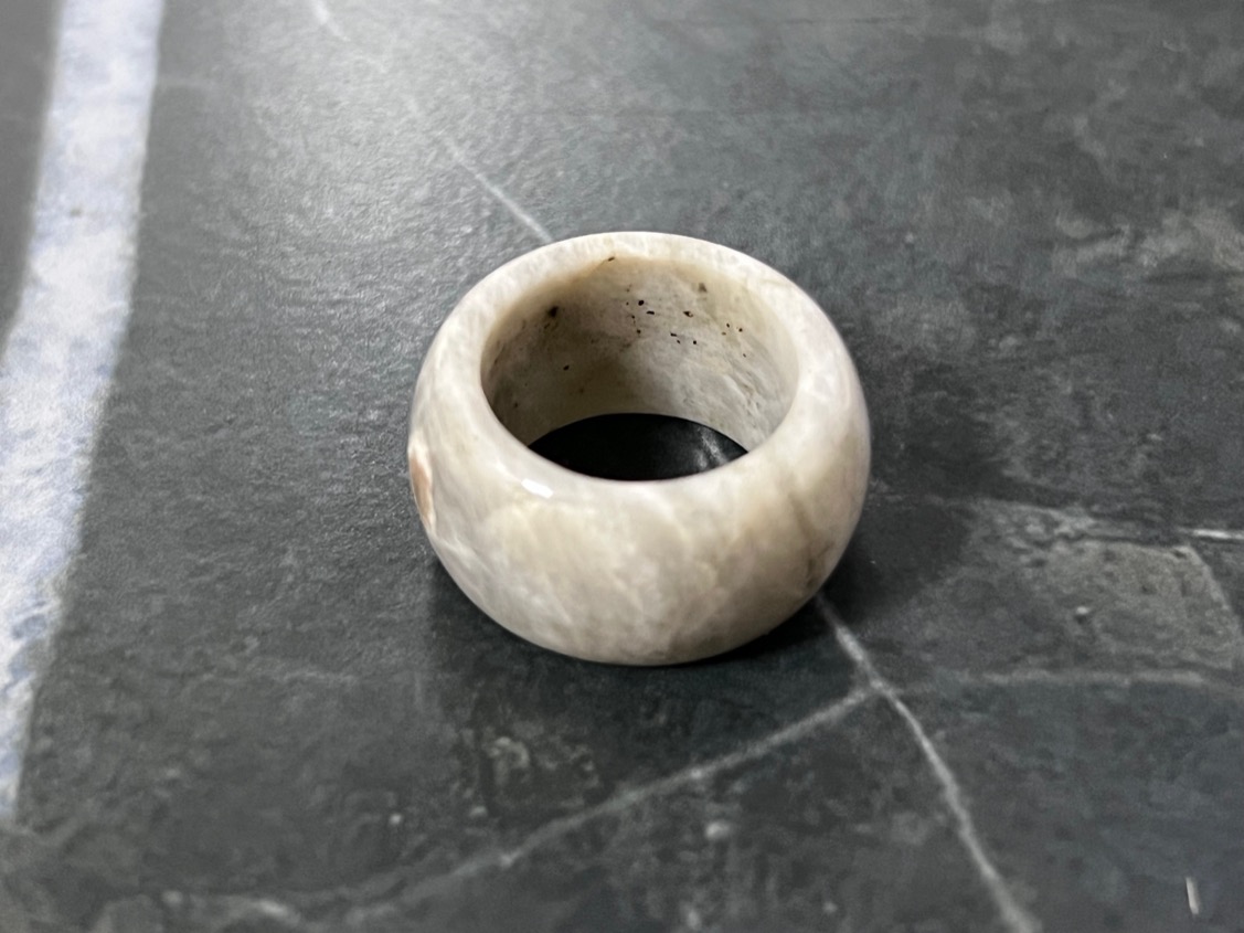Кольцо из лунного камня (беломорит лунный) 15 размер KL-0448, фото 4