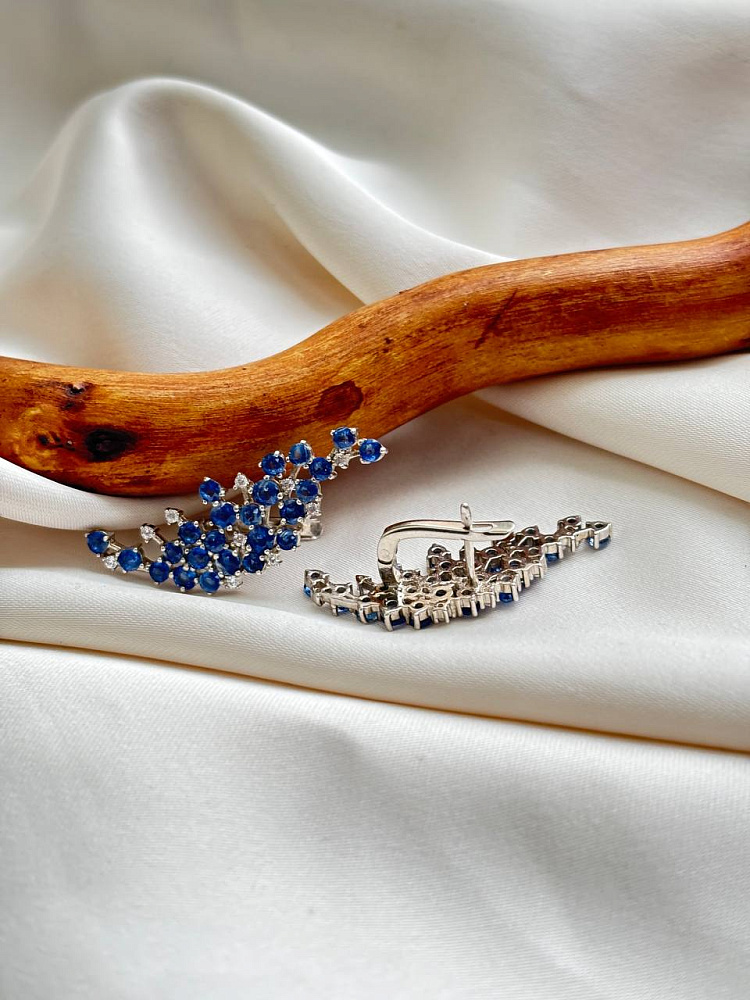 купить Серьги из серебра с сапфирами  , фото 1
