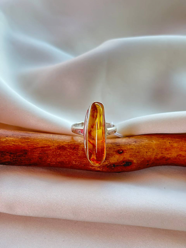 купить Кольцо из серебра с янтарем , фото 2