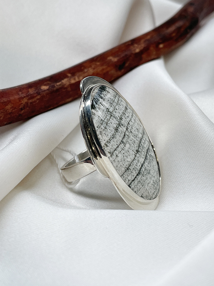 купить Кольцо из серебра с яшмой(скарн),16 размер , фото 4