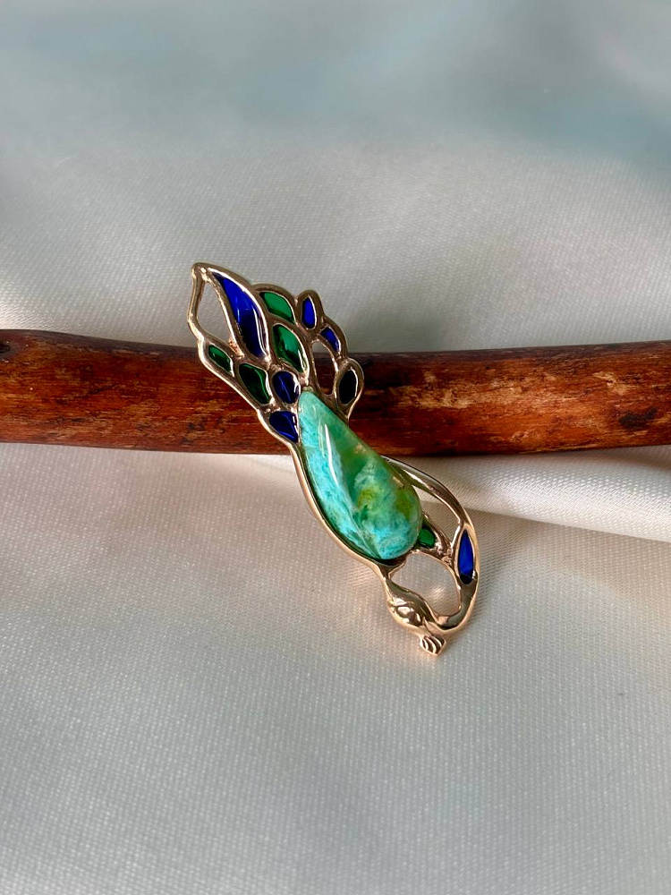 купить Брошь из серебра с янтарем , фото 2