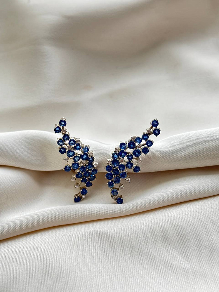 купить Серьги из серебра с сапфирами  , фото 3