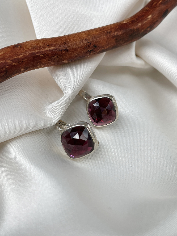 Серьги из серебра с гранатом  U-2251, фото 2