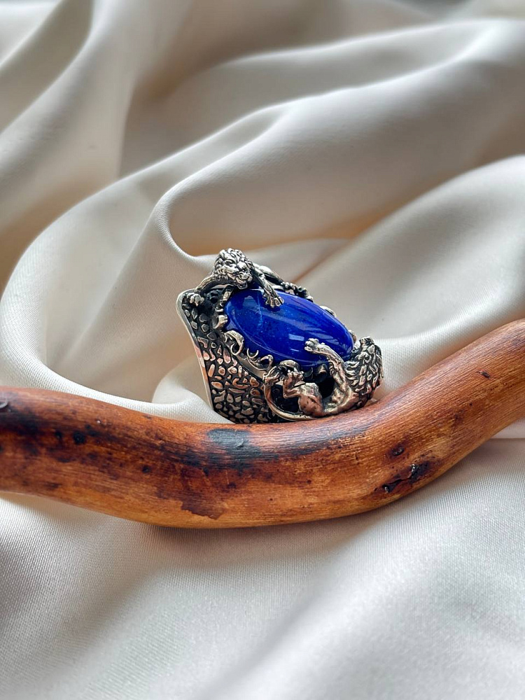 купить Кольцо из серебра с лазуритом  , фото 3