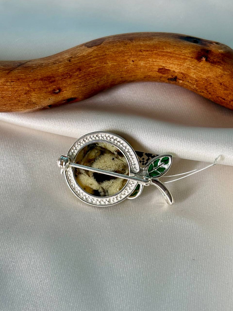 купить Брошь из серебра с янтарем , фото 3