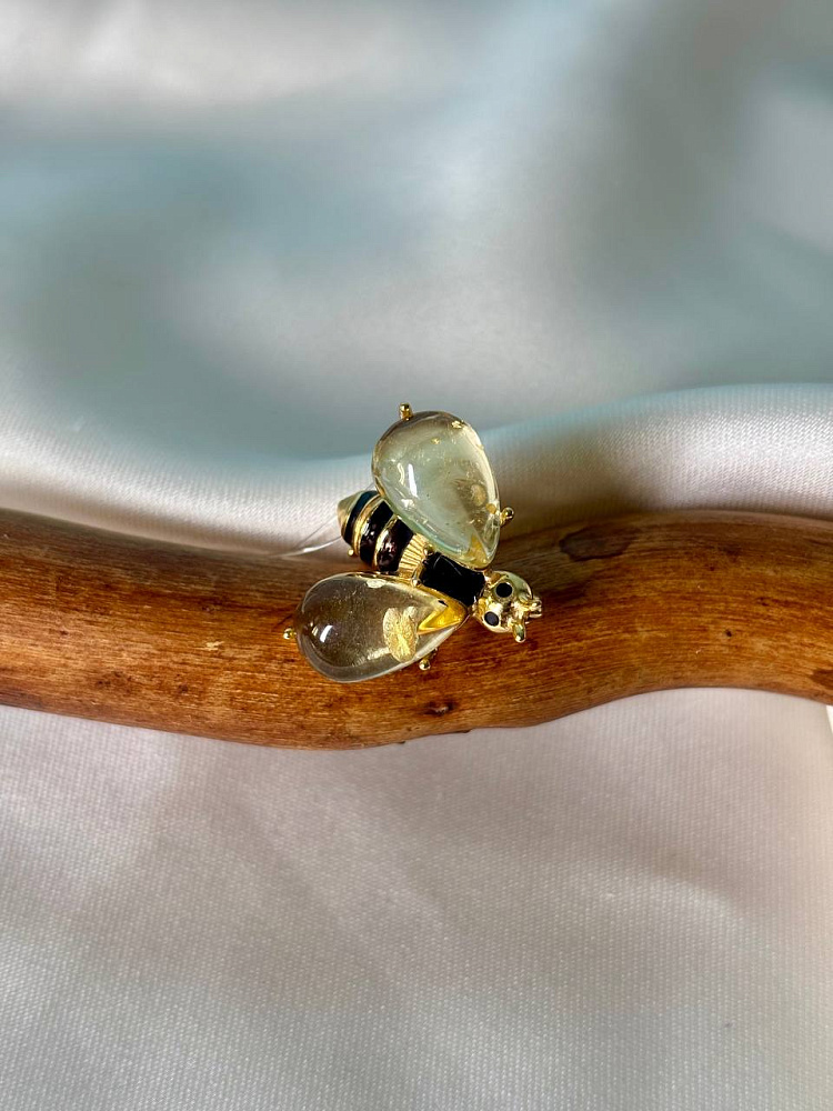 купить Брошь из серебра с янтарем , фото 1