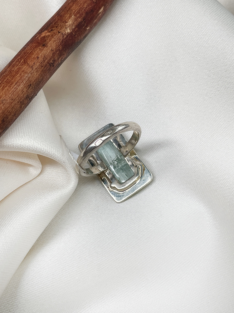 купить Кольцо из серебра с аквамарином,15,5 размер , фото 4