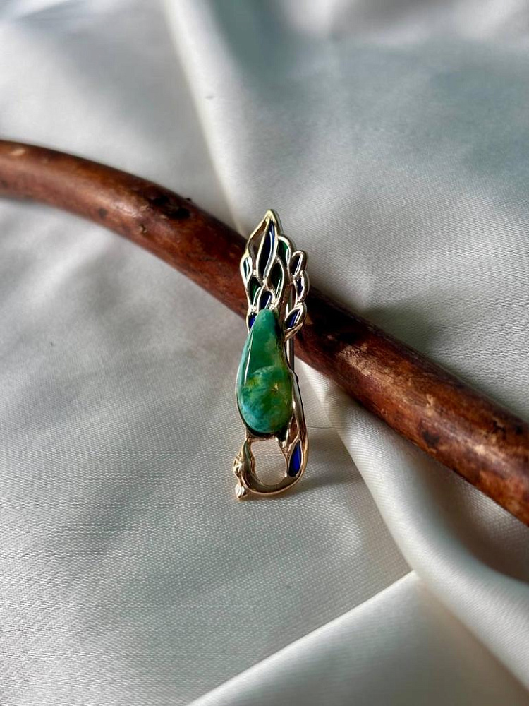 купить Брошь из серебра с янтарем , фото 1