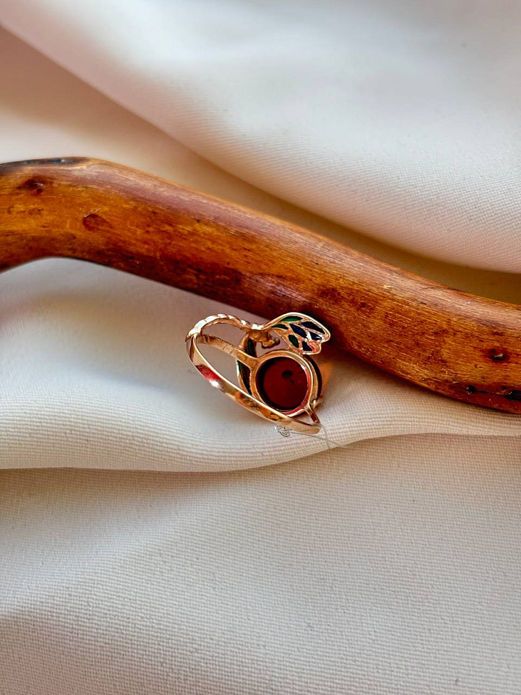 купить Кольцо из серебра с красным янтарем  , фото 3