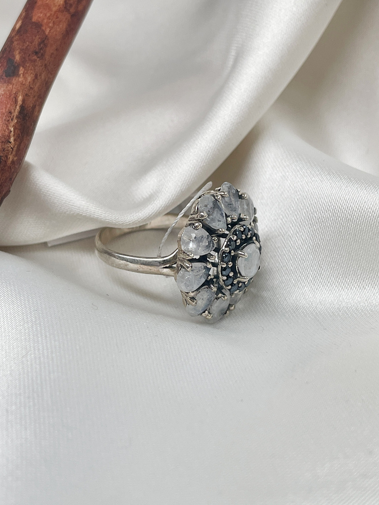 купить Кольцо из серебра с лунным камнем,17 размер  , фото 4