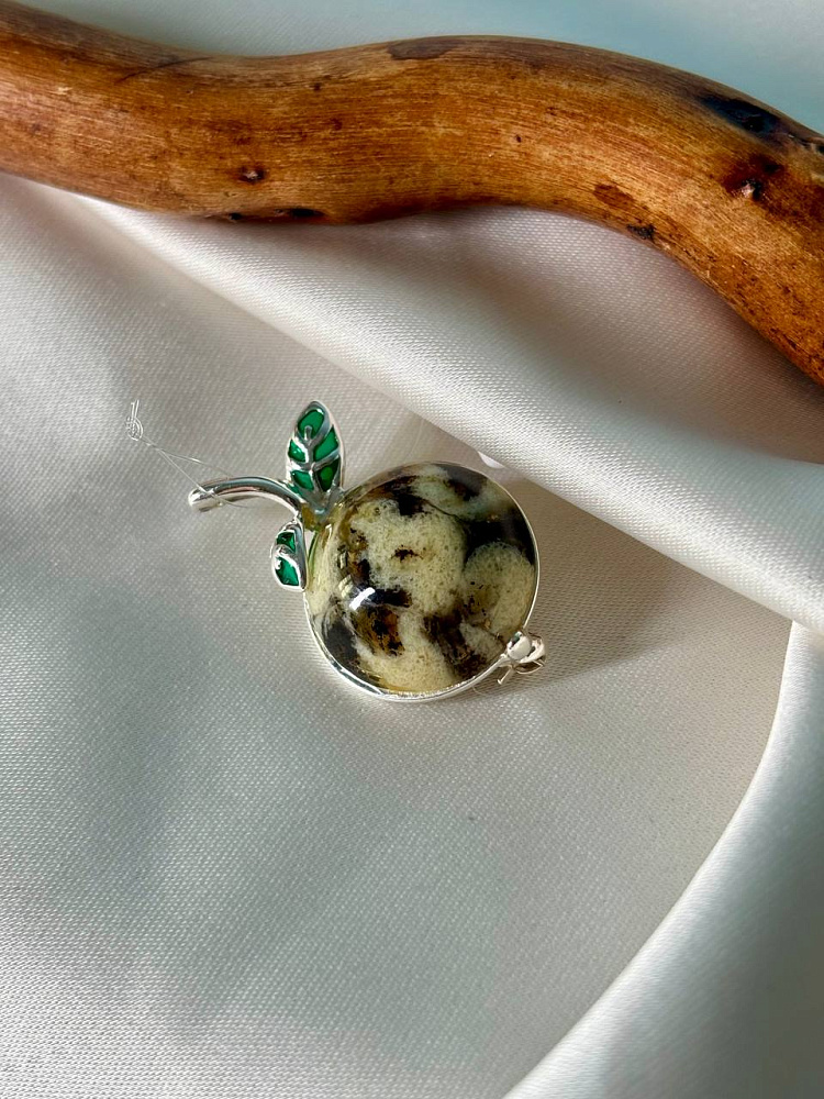 купить Брошь из серебра с янтарем , фото 1