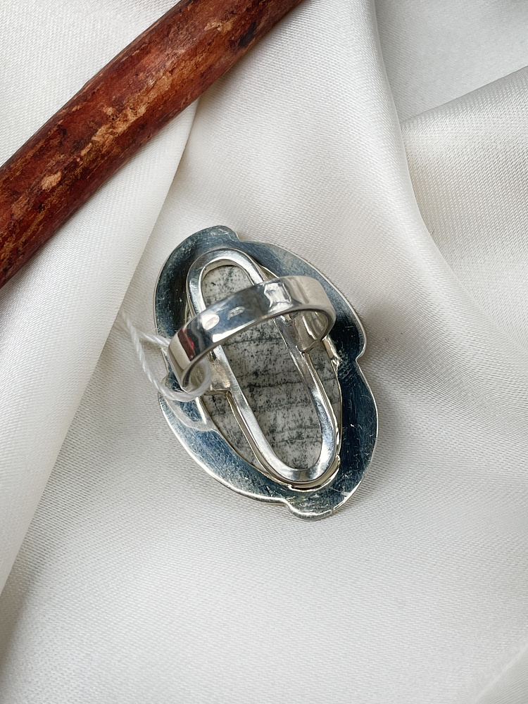 купить Кольцо из серебра с яшмой(скарн),16 размер , фото 5