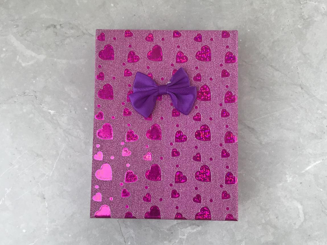 Подарочная розовая коробка с сердечками PDK-0001, фото 1