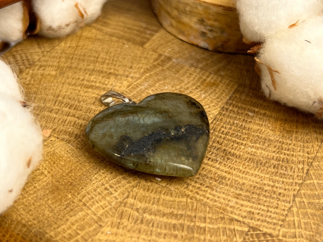 Кулон из лабрадора в форме сердца KU-0781, фото 1