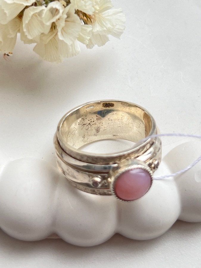 Кольцо из серебра с розовым опалом, 18,25 размер U-1133, фото 3