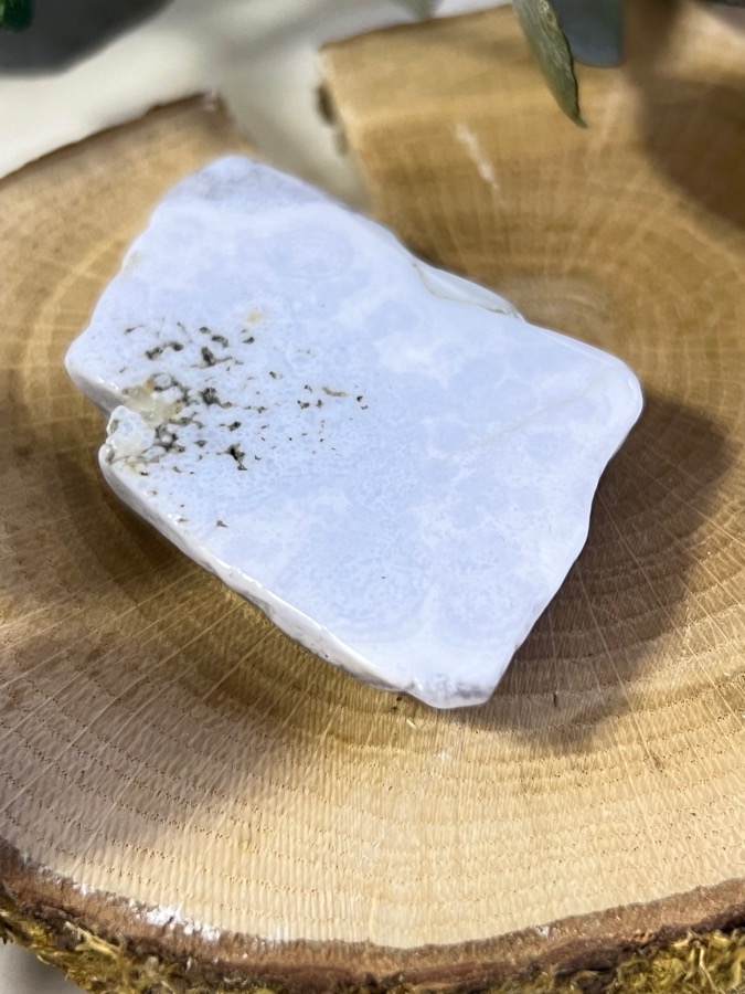 Голубой агат (сапфирин), полированный срез 1 х 4 х 5,9 см SK-0128, фото 4