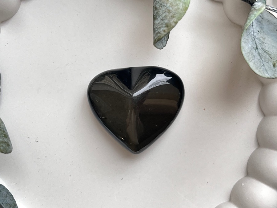 Сердце из чёрного обсидиана, 1,6 х 3,1 х 3,5 см SR-0071, фото 1