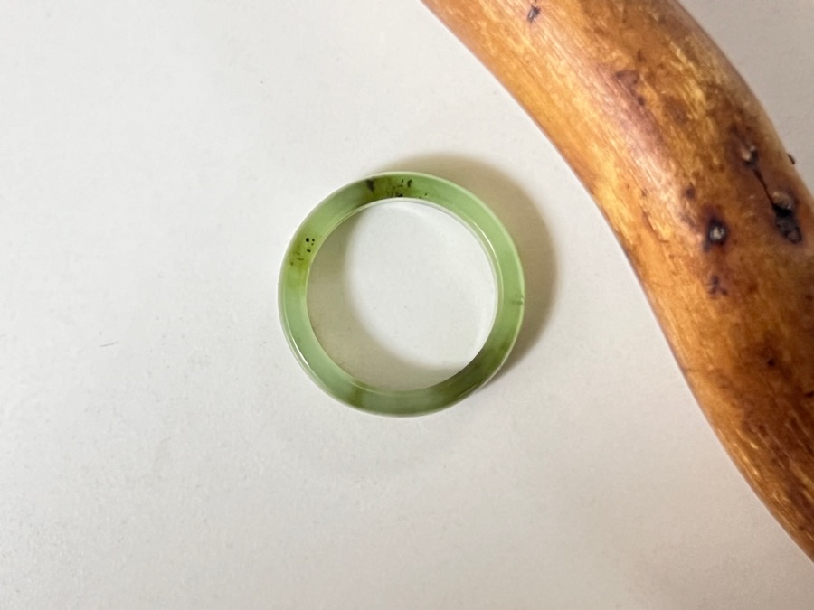 Кольцо из цельного нефрита, 16 размер KL-1084, фото 3