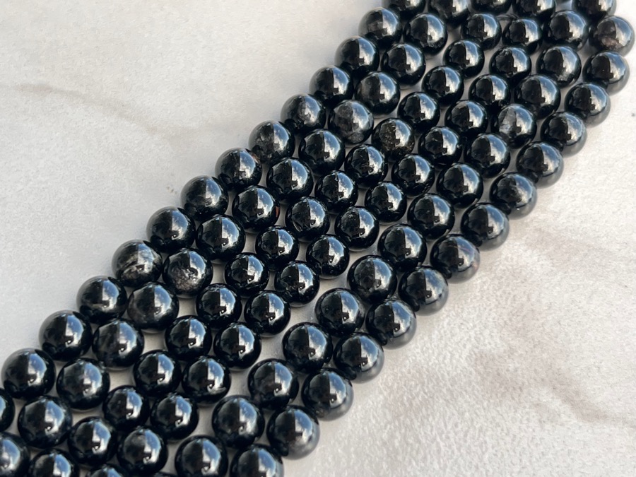 Бусины из шерла (чёрный турмалин), d - 0,6 см BS-0061, фото 3