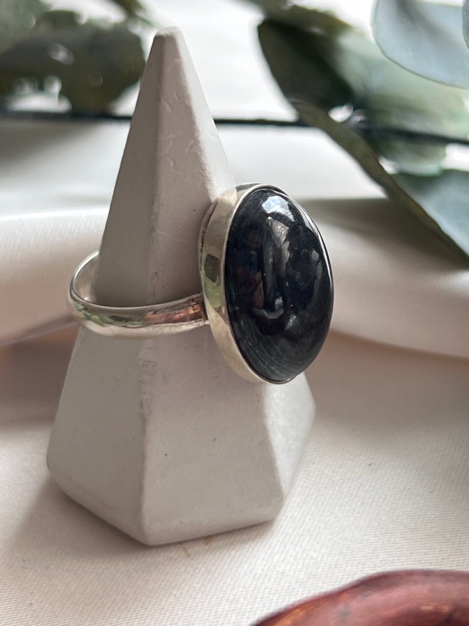 Кольцо из серебра с гиперстеном, 18 размер U-330, фото 3