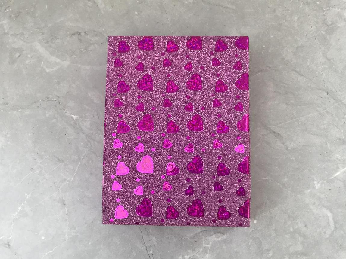 Подарочная розовая коробка с сердечками PDK-0001, фото 2