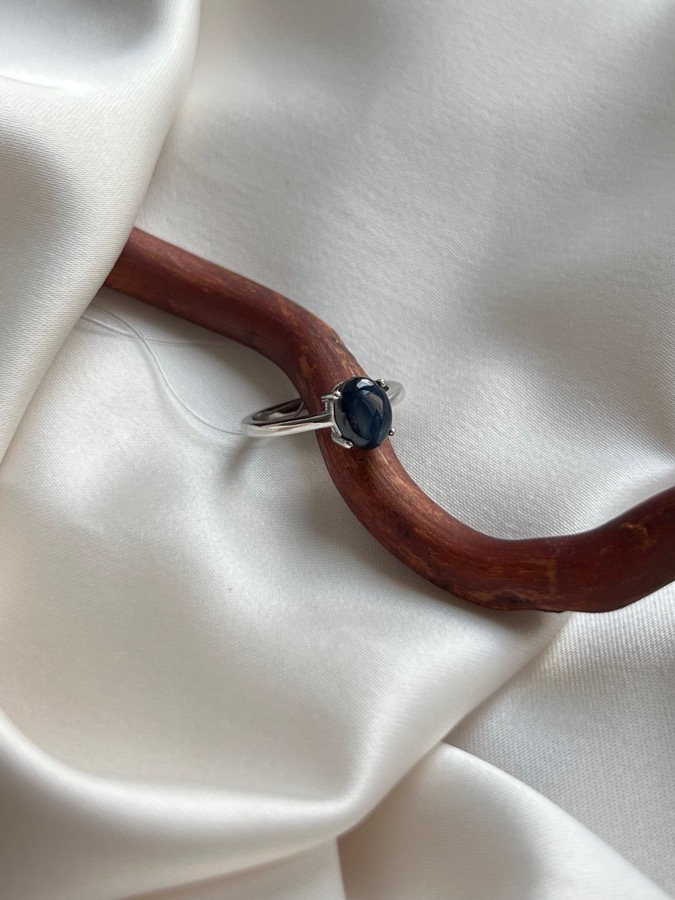 Кольцо из серебра с сапфиром (синий корунд), 16 размер 559089, фото 2