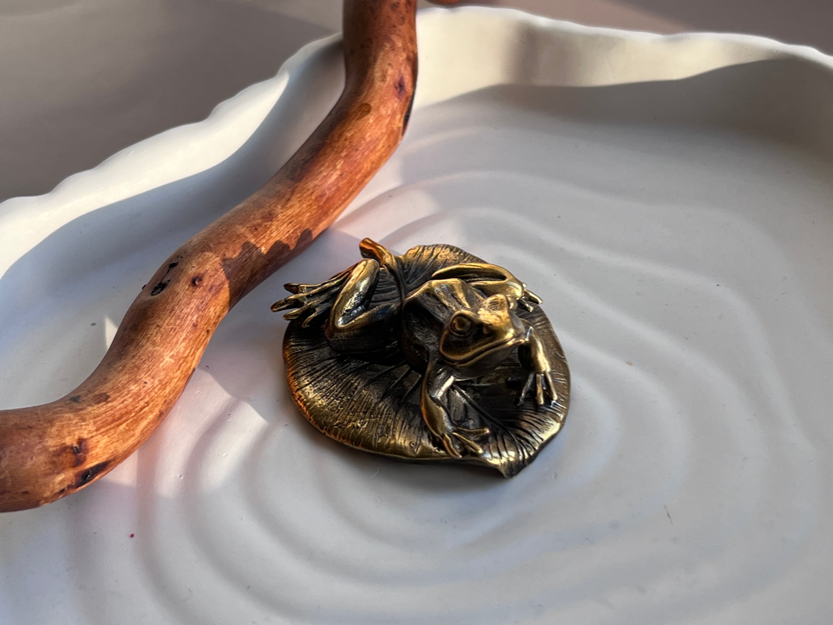 Лягушка на кувшинке из бронзы  FGB-0080, фото 2