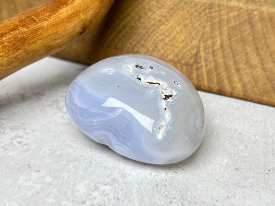 Голубой агат (сапфирин), полировка 2 х 3,5 х 3,5 см POL-0408, фото 1