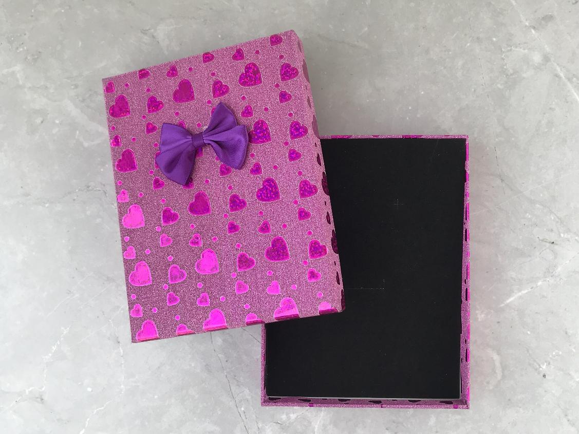 Подарочная розовая коробка с сердечками PDK-0001, фото 3