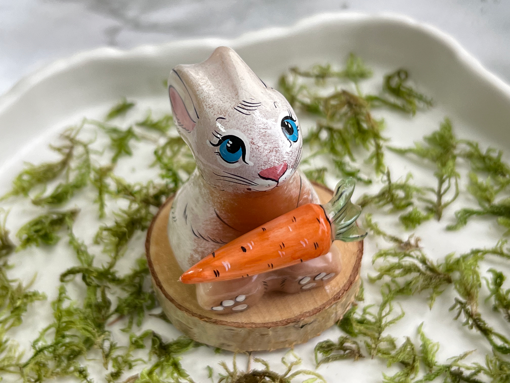 Кролик с морковкой из селенита  FG-0305, фото 2