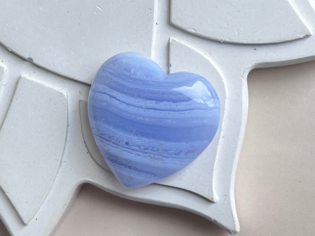 Сердце из голубого агата SR-0004, фото 1
